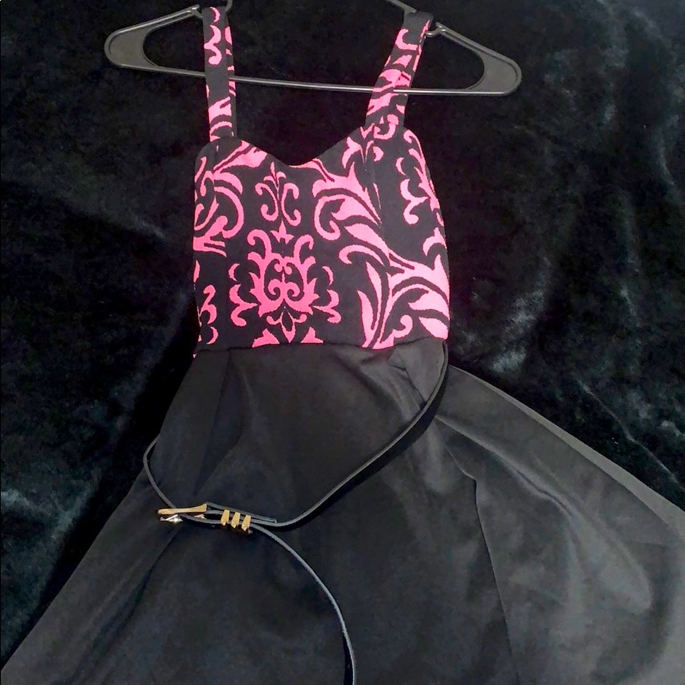Pink and black dress